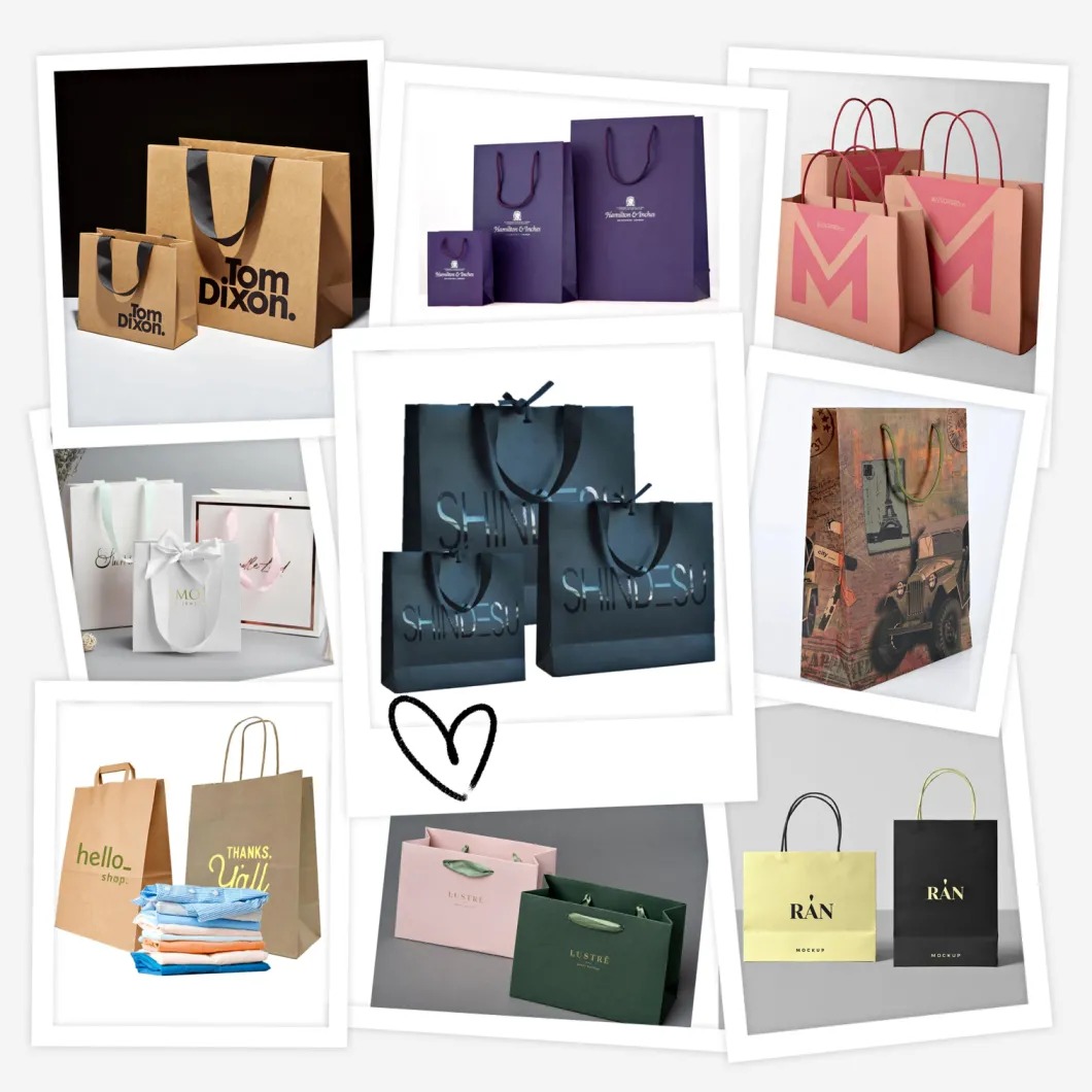Custom Logo Printing Paper Shopping Bags for Clothing Carrier Gift Bag